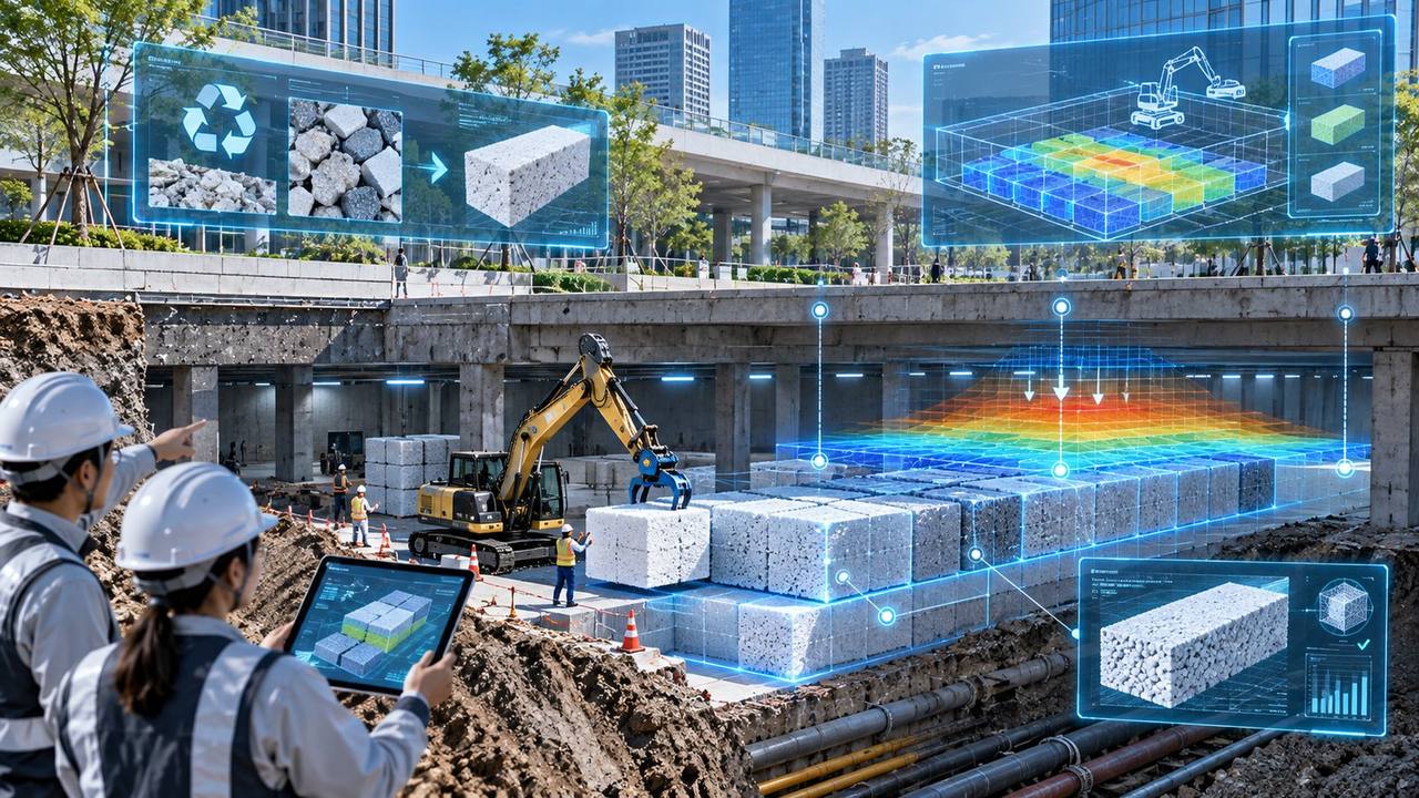 回収軽量部材による地下空間の充填のコンセプト